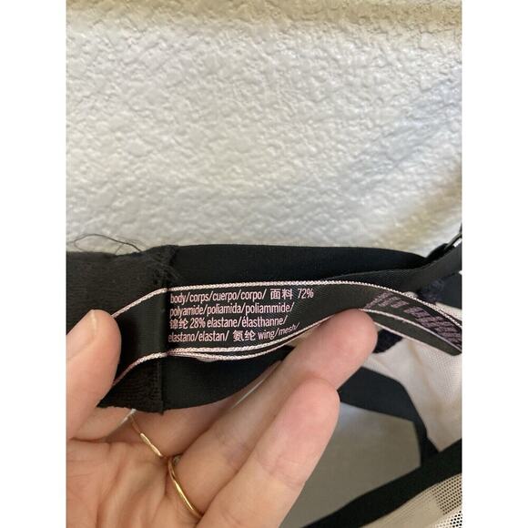 Victorias Secret Luxe Lingerie Unlined Sheer Mesh Demi Bra, Size 34D - Picture 6 of 8